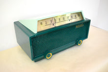 Load image into Gallery viewer, Ranger Green 1954 Hallicrafters Model 612 AM Vacuum Tube Radio Sounds Great! Rare Model Color Combo!