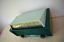 Load image into Gallery viewer, Ranger Green 1954 Hallicrafters Model 612 AM Vacuum Tube Radio Sounds Great! Rare Model Color Combo!