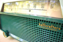 Load image into Gallery viewer, Ranger Green 1954 Hallicrafters Model 612 AM Vacuum Tube Radio Sounds Great! Rare Model Color Combo!