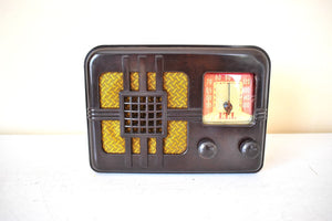 Espresso Marble Bakelite 1946 ITI Lyric Model 546T AM Vacuum Tube Radio Stunning Looking and Works Great!