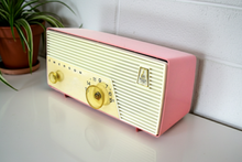 Load image into Gallery viewer, Flamingo Pink 1956 Emerson Model 927B Vacuum Tube Radio Sounds Great Excellent Condition!