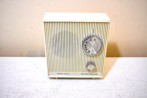 Bluetooth Ready To Go - Puff White 1966 Jetstream Model 6411 AM Solid State Transistor Radio! How Fun!