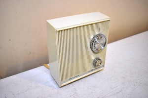 Bluetooth Ready To Go - Puff White 1966 Jetstream Model 6411 AM Solid State Transistor Radio! How Fun!