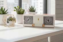 Load image into Gallery viewer, Sandalwood Tan and White 1960 Zenith Model C519L 'The Nocturne' AM Vacuum Tube Radio Looks Great Sounds Marvelous! 