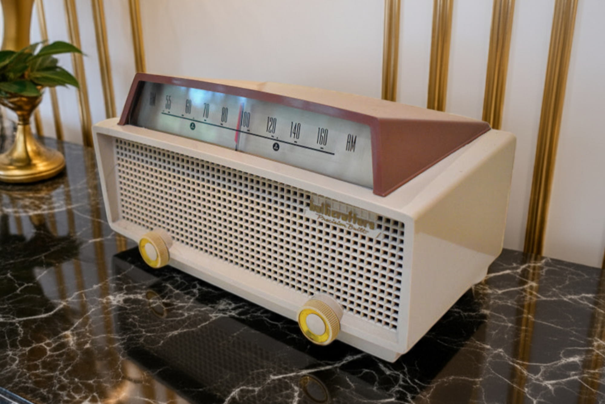 Taupe and Tan 1954 Hallicrafters Model 611 AM Vacuum Tube Radio Sounds Great! Rare Model!