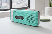 画像をギャラリービューアに読み込む, Surf Green Sharp Model QT5(G) AM FM Cassette Player Radio! Sounds Great Excellent Condition!