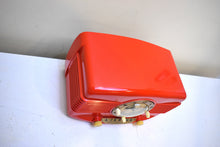 Load image into Gallery viewer, Chieftian Red 1951 Lang Model DR90 Vacuum Tube AM Radio Excellent Condition Rare Original Molded Color Sounds Lang-tastic!