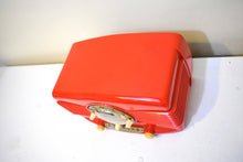Load image into Gallery viewer, Chieftian Red 1951 Lang Model DR90 Vacuum Tube AM Radio Excellent Condition Rare Original Molded Color Sounds Lang-tastic!