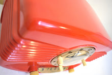 Load image into Gallery viewer, Chieftian Red 1951 Lang Model DR90 Vacuum Tube AM Radio Excellent Condition Rare Original Molded Color Sounds Lang-tastic!
