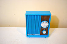Charger l&#39;image dans la galerie, Bluetooth Ready To Go - Petty Blue and Wood Panel Merc-Radio Unknown Model AM Solid State Transistor Radio! How Fun! Bells and Whistles!