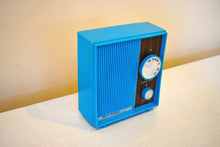 Load image into Gallery viewer, Bluetooth Ready To Go - Petty Blue and Wood Panel Merc-Radio Unknown Model AM Solid State Transistor Radio! How Fun! Bells and Whistles!