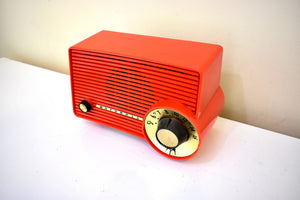 Fiesta Red 1957 Motorola Model 5T22R "Dragster" AM Vacuum Tube Radio Great Sounding! Very Rare Desirable Model! Mint Condition!