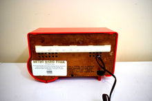 Load image into Gallery viewer, Fiesta Red Orange 1957 Motorola Model 5T22R &quot;Dragster&quot; AM Vacuum Tube Radio Great Sounding! Very Rare Desirable Model!