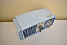 Charger l&#39;image dans la galerie, Tuxedo Blue 1963 Motorola Model C4B2 AM Vacuum Tube Clock Radio Neon Lighted Clock Dial! Sounds Wonderful!