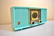 Load image into Gallery viewer, Robin Egg Blue 1957 Magnavox Model R5 Vacuum Tube AM Radio Sounds Great! Excellent Condition!