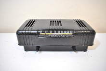 Load image into Gallery viewer, Pitch Black Bakelite 1947 Majestic Model 5BO1A Vacuum Tube AM Radio Sounds Great Excellent Condition! Rare Pancake Design!