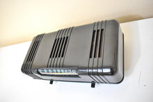 Load image into Gallery viewer, Pitch Black Bakelite 1947 Majestic Model 5BO1A Vacuum Tube AM Radio Sounds Great Excellent Condition! Rare Pancake Design!