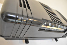 Load image into Gallery viewer, Pitch Black Bakelite 1947 Majestic Model 5BO1A Vacuum Tube AM Radio Sounds Great Excellent Condition! Rare Pancake Design!
