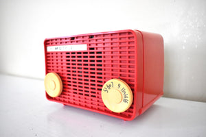 Bluetooth Ready To Go - Little Red Devil 1955 Motorola Model 56A Vacuum Tube AM Radio Mid Century Sound Blaster! Excellent Condition!