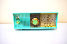 Load image into Gallery viewer, Sea Green 1957 Motorola Model 56CC Vacuum Tube AM Clock Radio Rare Model and Color Sounds Fantastic!