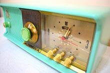 Load image into Gallery viewer, Sea Green 1957 Motorola Model 56CC Vacuum Tube AM Clock Radio Rare Model and Color Sounds Fantastic!