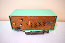 Load image into Gallery viewer, Sea Green 1957 Motorola Model 56CC Vacuum Tube AM Clock Radio Rare Model and Color Sounds Fantastic!