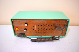 Sea Green 1957 Motorola Model 56CC Vacuum Tube AM Clock Radio Rare Model and Color Sounds Fantastic!