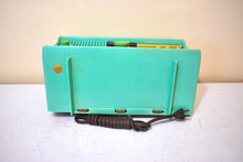 Load image into Gallery viewer, Sea Green 1957 Motorola Model 56CC Vacuum Tube AM Clock Radio Rare Model and Color Sounds Fantastic!