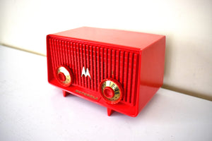 Siren Red 1956 Motorola Model 56R AM Vacuum Tube Radio Loud and Clear Sounding Banshee!
