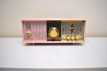 Load image into Gallery viewer, Marilyn Pink 1957 Motorola Model 57CC2 Vacuum Tube AM Clock Radio Rare Model and Color Sounds Fantastic!