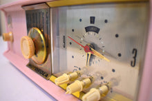 Load image into Gallery viewer, Marilyn Pink 1957 Motorola Model 57CC2 Vacuum Tube AM Clock Radio Rare Model and Color Sounds Fantastic!