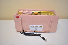 Load image into Gallery viewer, Marilyn Pink 1957 Motorola Model 57CC2 Vacuum Tube AM Clock Radio Rare Model and Color Sounds Fantastic!