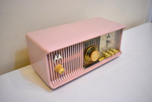 Load image into Gallery viewer, Marilyn Pink 1957 Motorola Model 57CC2 Vacuum Tube AM Clock Radio Rare Model and Color Sounds Fantastic!