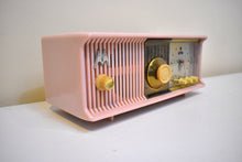 Load image into Gallery viewer, Marilyn Pink 1957 Motorola Model 57CC2 Vacuum Tube AM Clock Radio Rare Model and Color Sounds Fantastic!