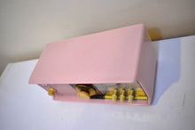 Load image into Gallery viewer, Marilyn Pink 1957 Motorola Model 57CC2 Vacuum Tube AM Clock Radio Rare Model and Color Sounds Fantastic!