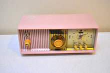 Load image into Gallery viewer, Marilyn Pink Mid Century 1957 Motorola Model 57CC2 Vacuum Tube AM Clock Radio Sounds Great! Looks Great!