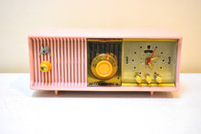 Load image into Gallery viewer, Marilyn Pink Mid Century 1957 Motorola Model 57CC2 Vacuum Tube AM Clock Radio Sounds Great! Looks Great!