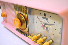 Load image into Gallery viewer, Marilyn Pink Mid Century 1957 Motorola Model 57CC2 Vacuum Tube AM Clock Radio Sounds Great! Looks Great!