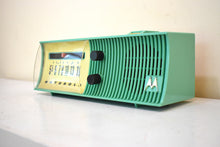 Load image into Gallery viewer, Sea Green 1957 Motorola Model 57H AM Vacuum Tube Radio Rare Model Loud and Clear Sounding!