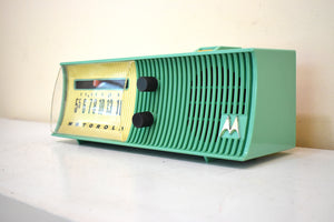 Sea Green 1957 Motorola Model 57H AM Vacuum Tube Radio Rare Model Loud and Clear Sounding!