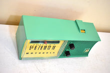 Load image into Gallery viewer, Sea Green 1957 Motorola Model 57H AM Vacuum Tube Radio Rare Model Loud and Clear Sounding!