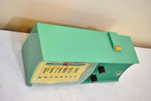 Load image into Gallery viewer, Sea Green 1957 Motorola Model 57H AM Vacuum Tube Radio Rare Model Loud and Clear Sounding!