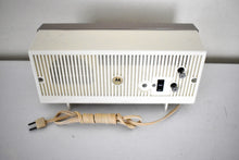 Load image into Gallery viewer, Sahara Taupe 1957 Motorola Model 5C25CW Vacuum Tube AM Clock Radio Excellent Condition and Sounds Outstanding! Rare Color!