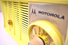 Load image into Gallery viewer, Citron Yellow 1957 Motorola Model 5T23Y AM Vacuum Tube Radio Rare Model! Rare Color!