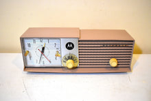 Load image into Gallery viewer, Sahara Taupe 1959 Motorola Model 5T27N-1 Vacuum Tube AM Radio Clean and Gorgeous Looking and Sounding!