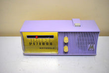 Load image into Gallery viewer, Hyacinth Lavender 1957 Motorola Model 5T27V-1 AM Vacuum Tube Radio Rare Model Beyond Rare Color!