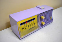 Load image into Gallery viewer, Hyacinth Lavender 1957 Motorola Model 5T27V-1 AM Vacuum Tube Radio Rare Model Beyond Rare Color!