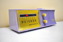 Load image into Gallery viewer, Hyacinth Lavender 1957 Motorola Model 5T27V-1 AM Vacuum Tube Radio Rare Model Beyond Rare Color!