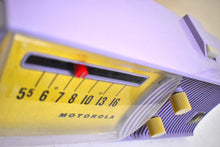 Load image into Gallery viewer, Hyacinth Lavender 1957 Motorola Model 5T27V-1 AM Vacuum Tube Radio Rare Model Beyond Rare Color!