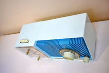 Load image into Gallery viewer, Azure Blue Motorola C18 23UL Alarm Clock Radio 1962 Vacuum Tube AM Clock Radio Excellent Plus Condition and Sounds Fantastic!